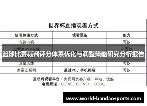 篮球比赛裁判评分体系优化与调整策略研究分析报告