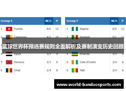 篮球世界杯预选赛规则全面解析及赛制演变历史回顾