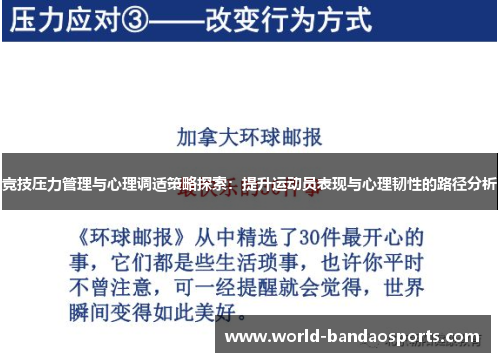 竞技压力管理与心理调适策略探索：提升运动员表现与心理韧性的路径分析
