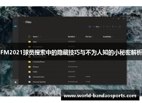 FM2021球员搜索中的隐藏技巧与不为人知的小秘密解析